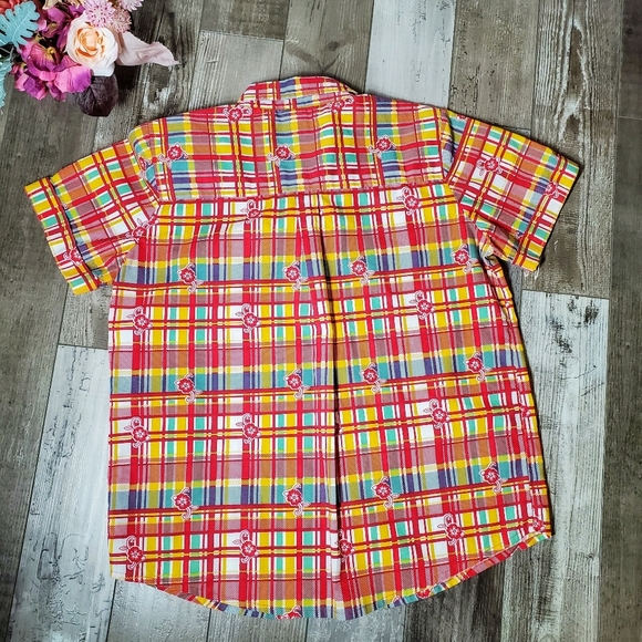 Vintage 1990s Adeiau Delafield Plaid Button Up Camp Shirt Women's Size Large - Picture 5 of 16